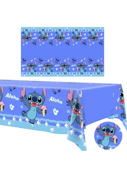 6 Adet Patlamış Mısır Kutusu Lilo ve Stitch Doğum Günü Partisi Malzemeleri Masa Örtüsü Tek Kullanımlık Plastik Masa Örtüsü 3D Balon Çocuklar Için Bebek Duş Dekorasyonu (Yurt Dışından)