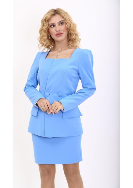 Kare Yaka Ceket-Gökyüzü