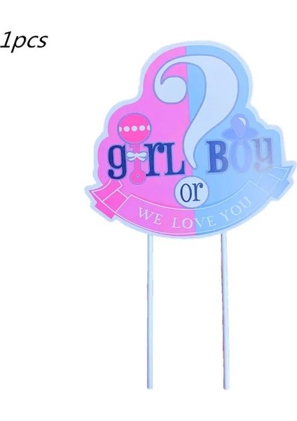 Kek Topper 1 Adet Cinsiyet Ortaya Parti Malzemeleri Tabaklar Bardak Masa Örtüsü Erkek Veya Kız Kağıt Çelenk Bıçak Çatal Kaşık Tek Kullanımlık Parti Sofra Seti (Yurt Dışından)