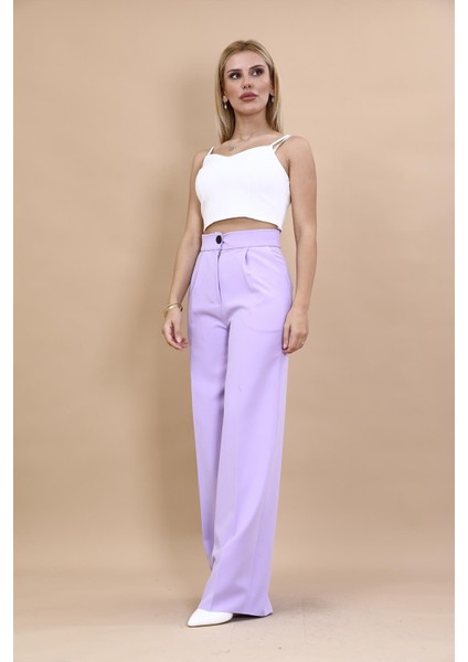 Korsaj Kemer Palazzo Pantolon-Menekşe