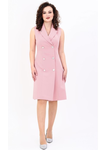 Erkek Yaka Kuruvaze Elbise-Pudra fırsatları