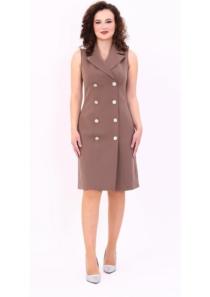 Erkek Yaka Kuruvaze Elbise-Kahve fırsatları