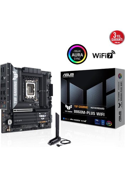 Tuf Gamıng B860M-PLUS Wıfı, 4xddr5, 3xm.2, Hdmı, Dp, Wi-Fi 7, Bluetooth V5.4, Intel Core Ultra Cpu(Seri 2), LGA1851 Soket, Gaming Anakart