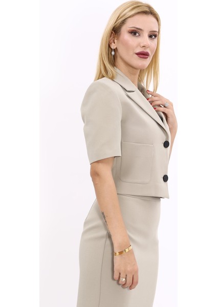 Erkek Yaka Kısa Ceket-Bambu indirimleri