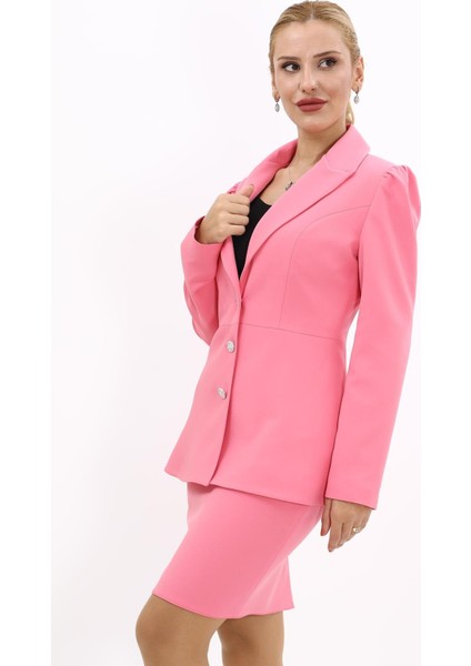 Erkek Yaka Kolu Büzgülü Ceket-Pembe fiyatları