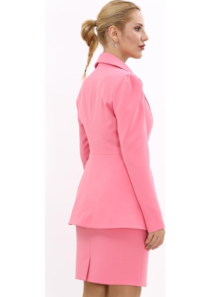 Erkek Yaka Kolu Büzgülü Ceket-Pembe modelleri