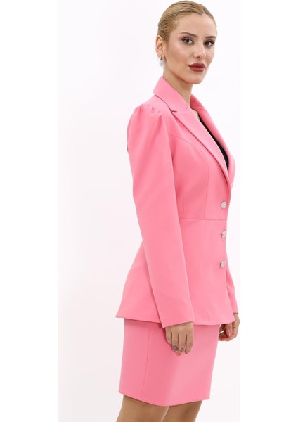 Erkek Yaka Kolu Büzgülü Ceket-Pembe fırsatları
