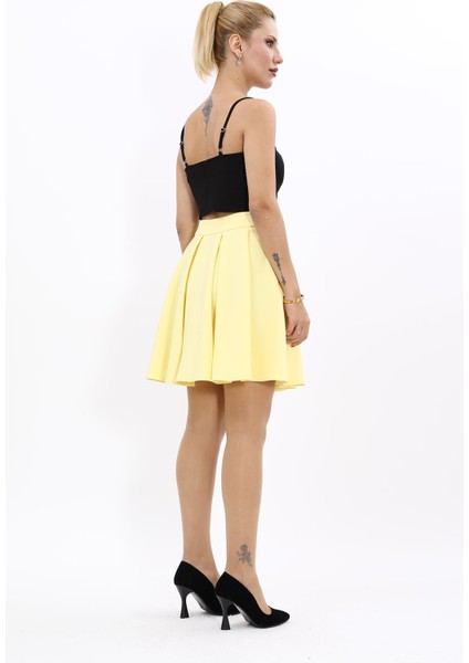 Kısa Kloş Etek-Sarı