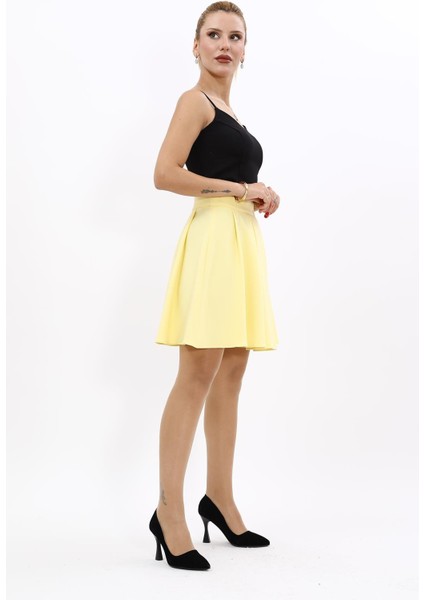 Kısa Kloş Etek-Sarı fiyatları