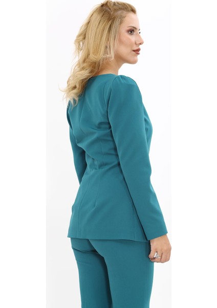 Kare Yaka Ceket-Petrol modelleri