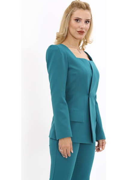 Kare Yaka Ceket-Petrol fırsatları