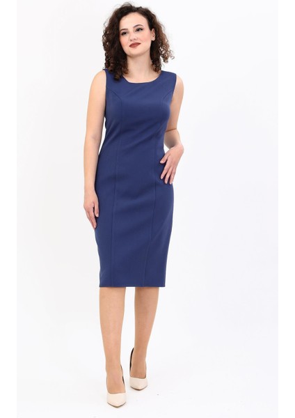 Kokteyl Sıfır Kol Elbise-Indigo modelleri