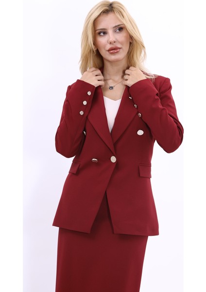 Erkek Yaka Çapraz Ceket-Bordo