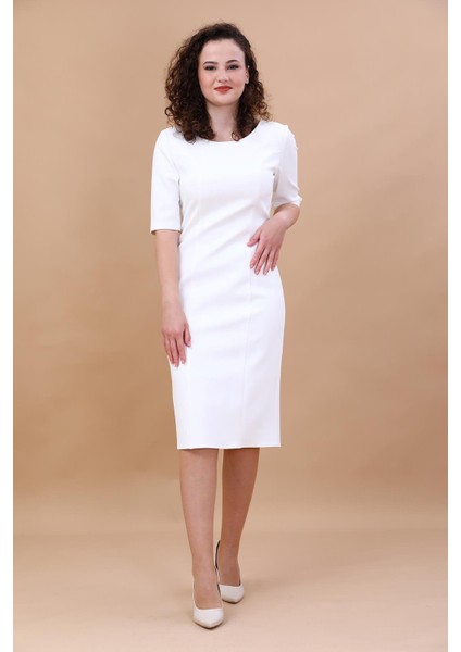 Kokteyl Kısa Kol Elbise-Beyaz modelleri