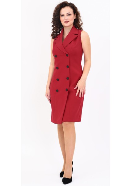 Erkek Yaka Kuruvaze Elbise-Bordo fiyatları