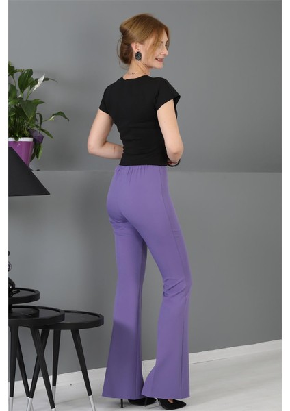 Ispanyol Paça Pantolon-Lila fırsatları