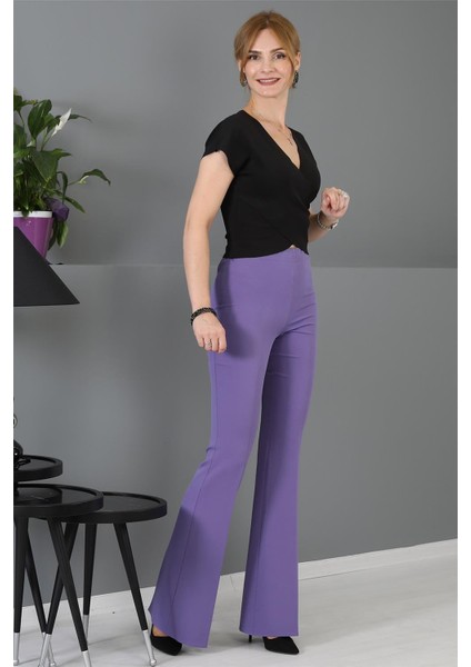 Ispanyol Paça Pantolon-Lila indirimleri