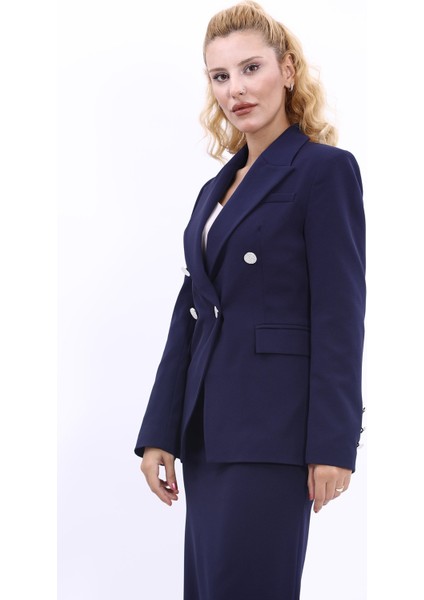 Erkek Yaka Çapraz Ceket-Lacivert fiyatları