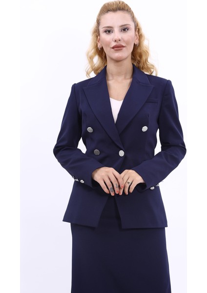 Erkek Yaka Çapraz Ceket-Lacivert indirimleri