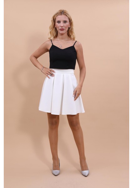 Kısa Kloş Etek-Beyaz fırsatları