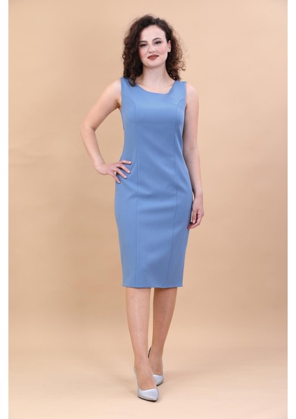 Kokteyl Sıfır Kol Elbise-Deniz modelleri