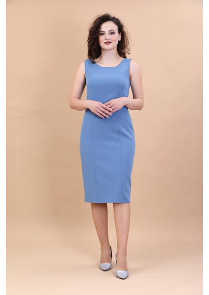 Kokteyl Sıfır Kol Elbise-Deniz indirimleri