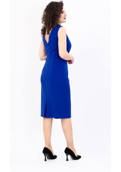 Kokteyl Sıfır Kol Elbise-Saks indirimleri