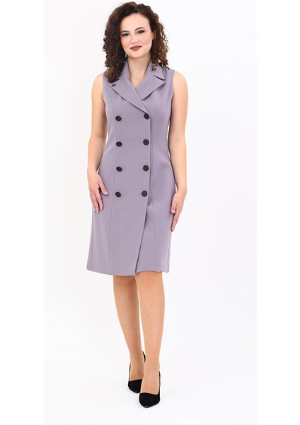 Erkek Yaka Kuruvaze Elbise-Antrasit