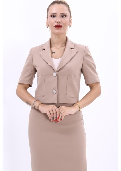 Erkek Yaka Kısa Ceket-Taş