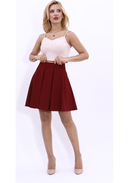 Kısa Kloş Etek-Bordo indirimleri