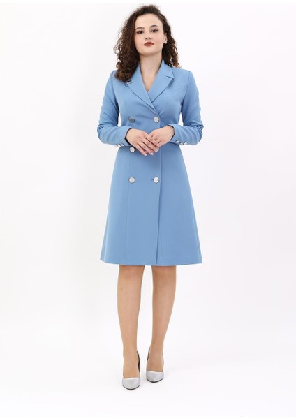 Erkek Yaka Kuruvaze Uzun Kol Elbise-Deniz modelleri