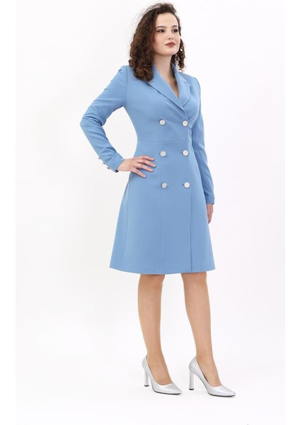 Erkek Yaka Kuruvaze Uzun Kol Elbise-Deniz indirimleri