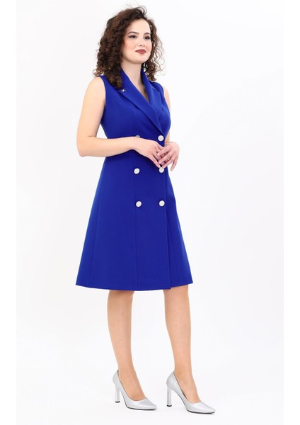 Erkek Yaka Belden Kesik Kuruvaze Elbise-Saks fırsatları