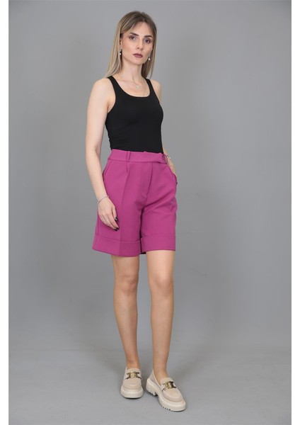 Duble Paça Şort-Fuşya modelleri