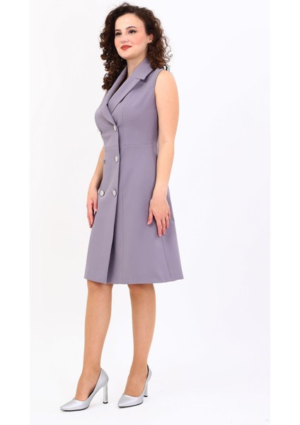 Erkek Yaka Belden Kesik Kuruvaze Elbise-Antrasit indirimleri