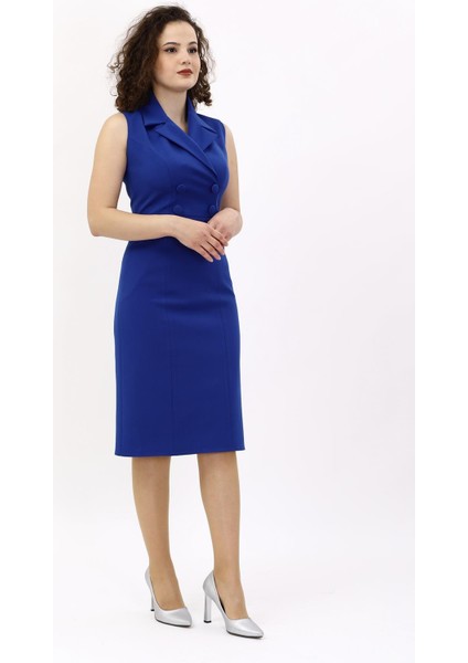 Erkek Yaka Yandan Fermuarlı Elbise-Saks indirimleri