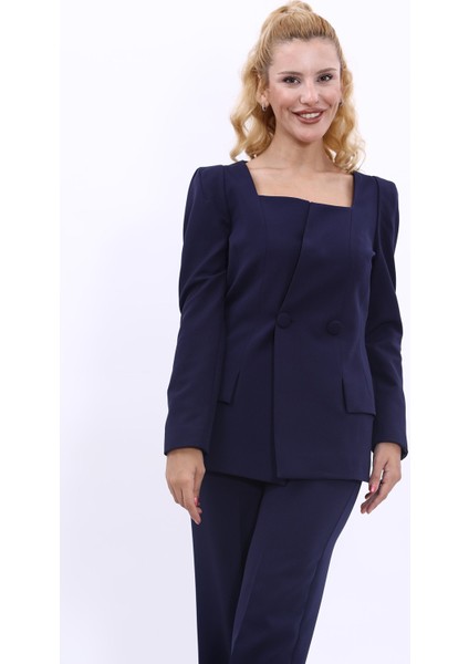 Kare Yaka Ceket-Lacivert fiyatları