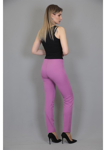 Lastikli Dar Paça Pantolon-Leylak indirimleri