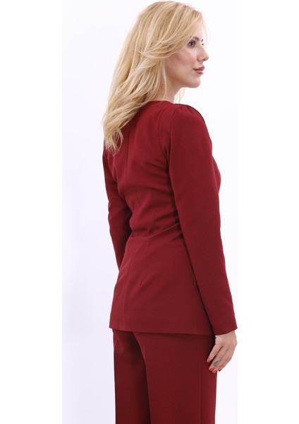 Kare Yaka Ceket-Bordo fırsatları