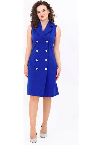 Erkek Yaka Kuruvaze Elbise-Saks modelleri