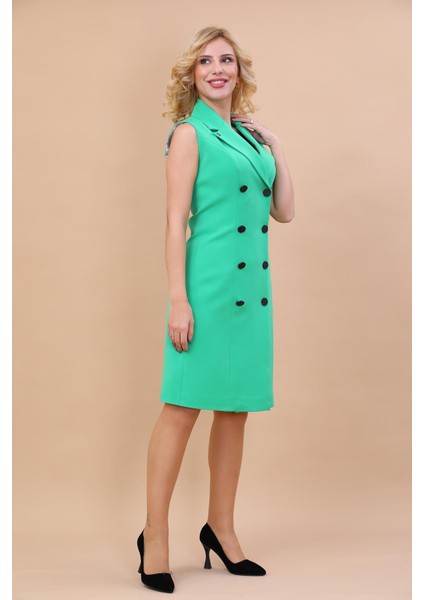 Erkek Yaka Kuruvaze Elbise-Yeşil fırsatları