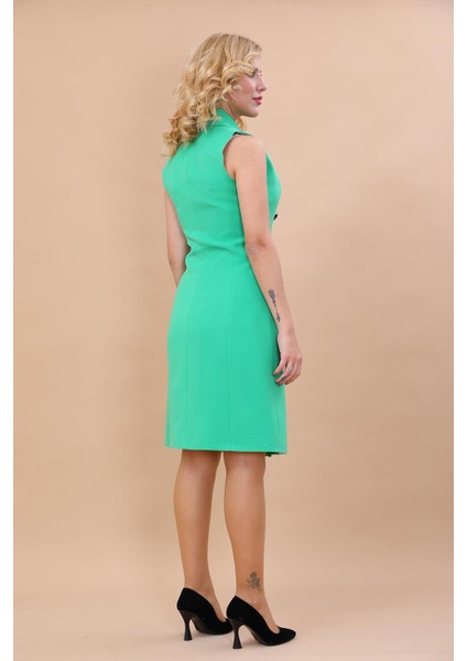 Erkek Yaka Kuruvaze Elbise-Yeşil indirimleri