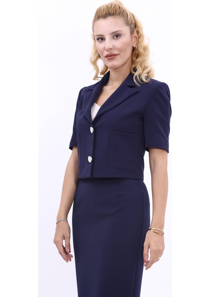 Erkek Yaka Kısa Ceket-Lacivert modelleri