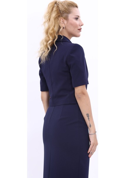 Erkek Yaka Kısa Ceket-Lacivert fırsatları