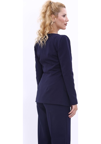 Kare Yaka Ceket-Lacivert fırsatları