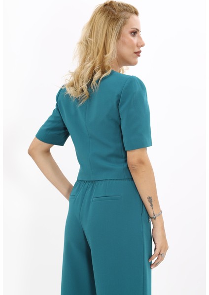 V Yaka Kısa Ceket-Petrol modelleri