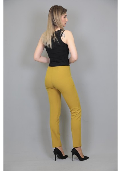 Lastikli Dar Paça Pantolon-Fıstık fiyatları