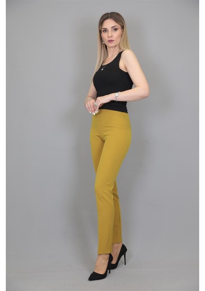 Lastikli Dar Paça Pantolon-Fıstık indirimleri