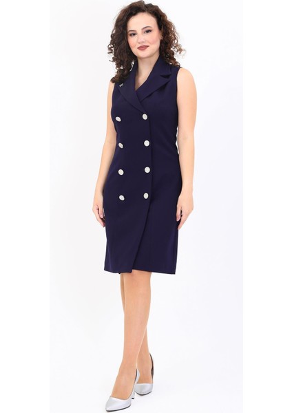 Erkek Yaka Kuruvaze Elbise-Lacivert modelleri