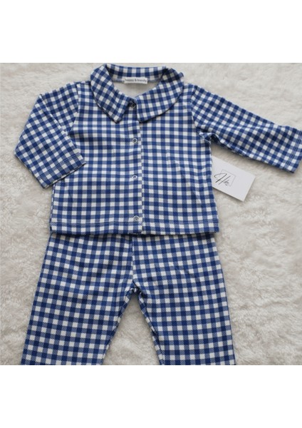 Kareli Çıtçıtlı Alt Üst Erkek Bebek Pijama Takımı